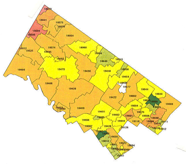 Bucks County Zip Code Map Map Vector 0280